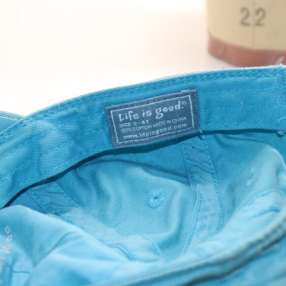 Life Is Good Kids Train Baseball Hat Blue Adjustable Size 2–4T - Picture 4 of 4